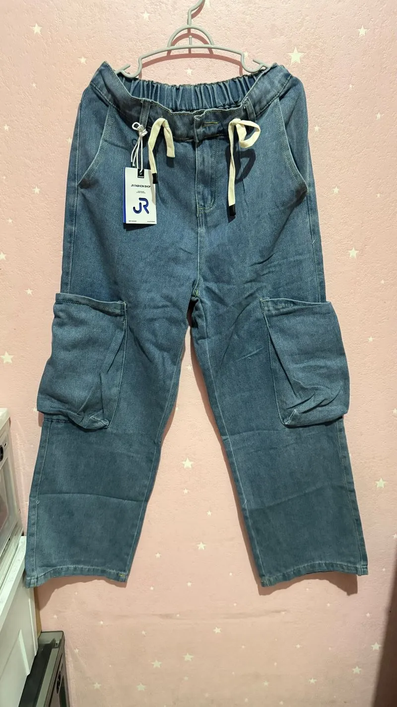 Minimalist Casual Boyfriend jeans Wanita blue photo 1