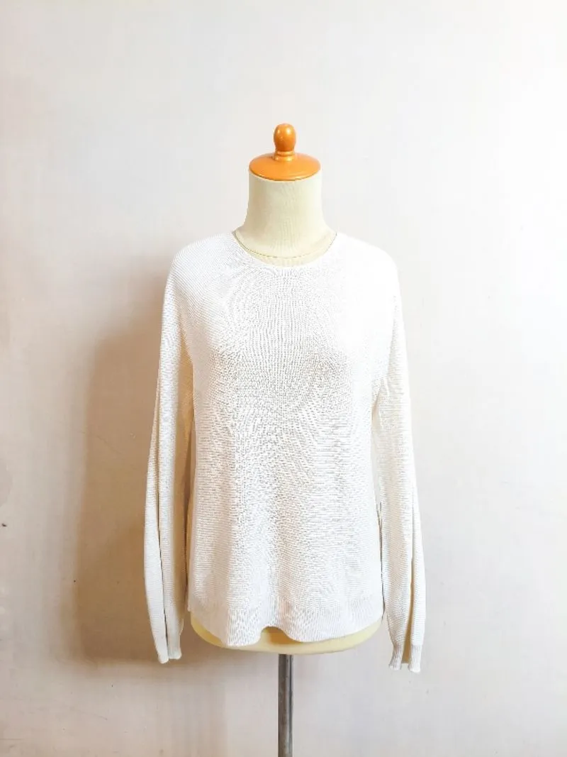 Top Long Sleeve Rajut Broken White photo 1