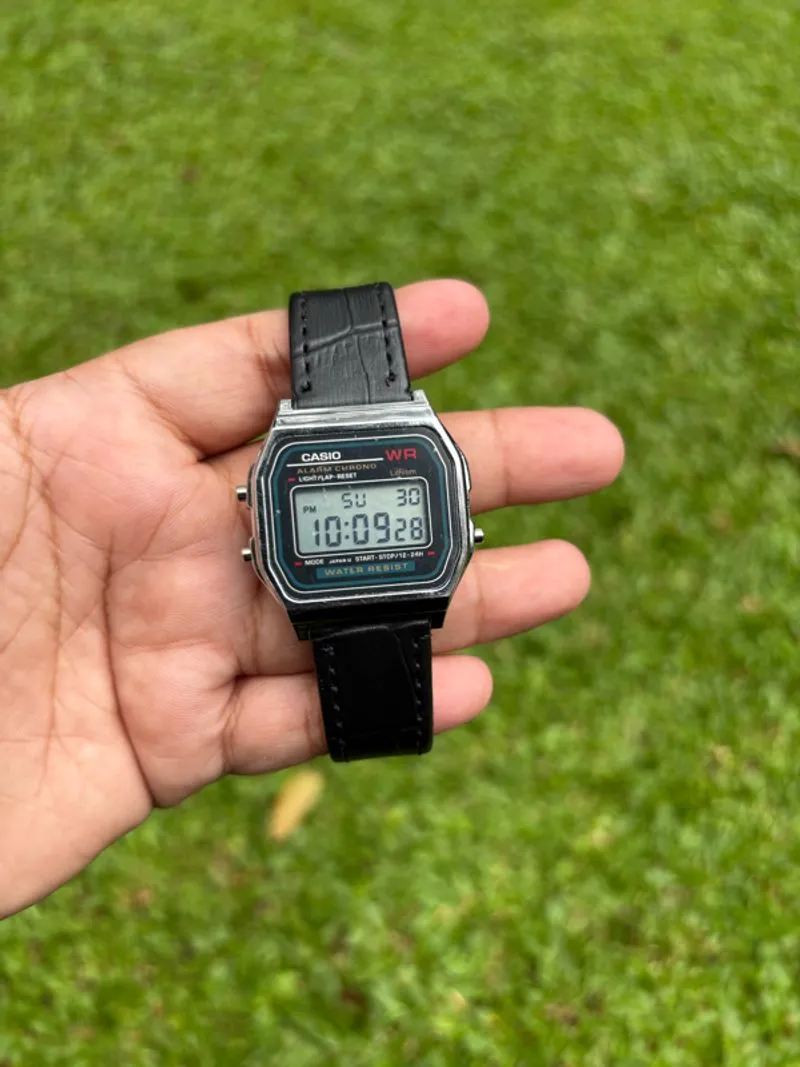 JAM CASIO A159W SILVER STRAP LEATHER photo 1