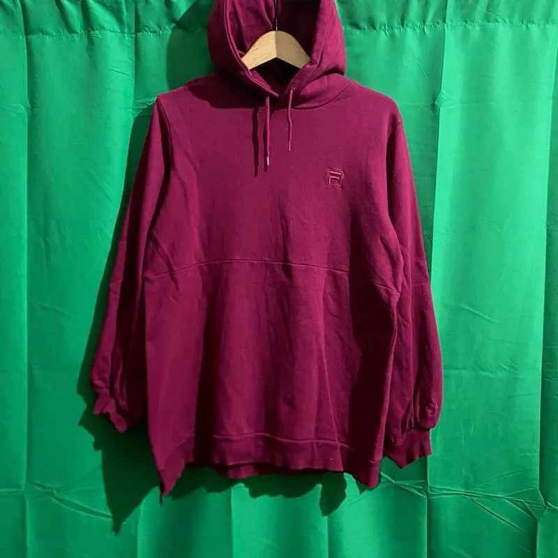 Hoodie Fila - Size L - Jaket merah maroon photo 1