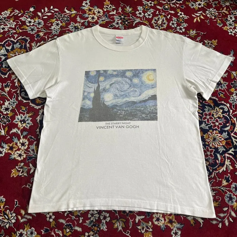 Kaos boxy The starry night painting by vincent van gogh photo 1