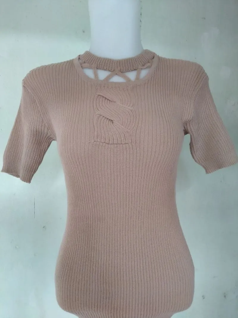 Baju pressbody | Baju wanita slimfit | Baju warna coklat mud photo 1