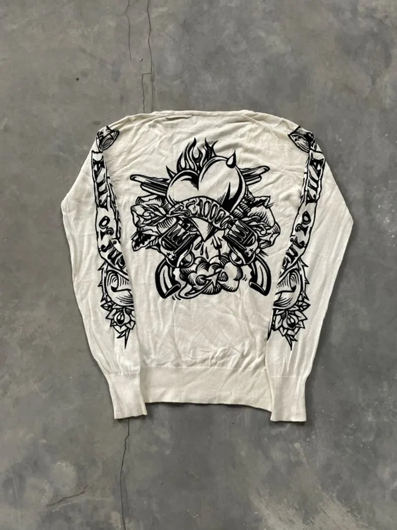 2000’s - Sword Fish Japan Grunge Y2k Sigilsm Knitwear Fitted photo 1