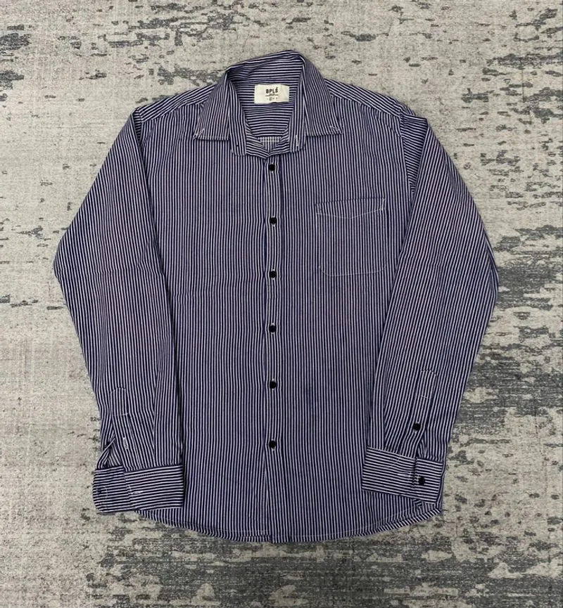 Kemeja strip navy and white photo 1