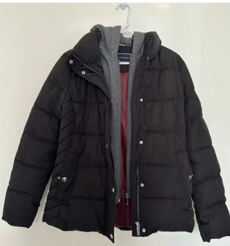 Tommy hilfiger puffer hitam metalic photo 1