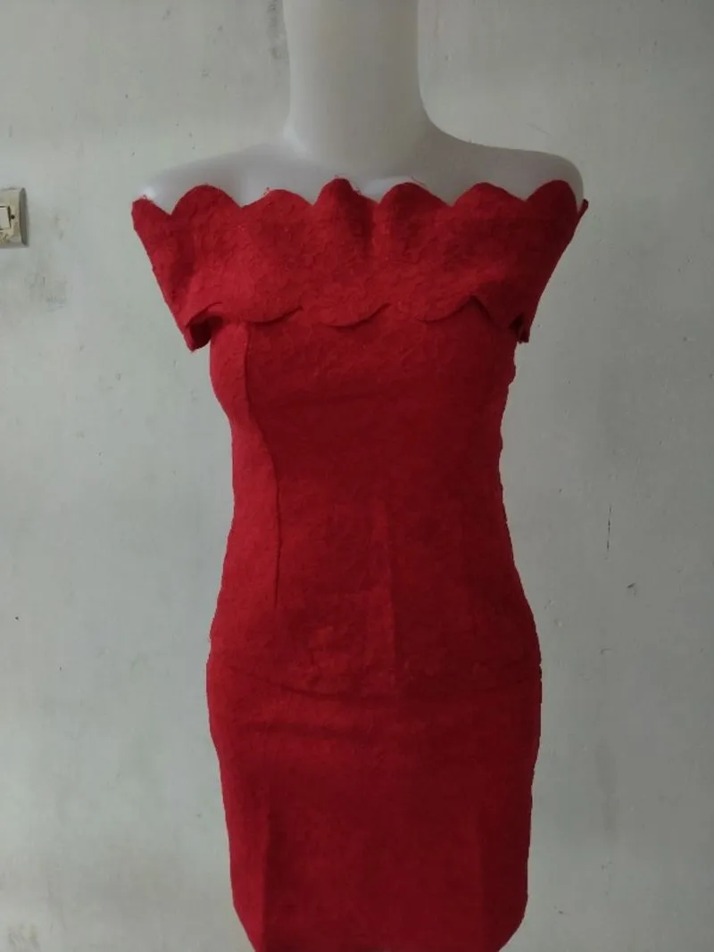 Sabrina merah | Rok mini merah | one set sabrina photo 1