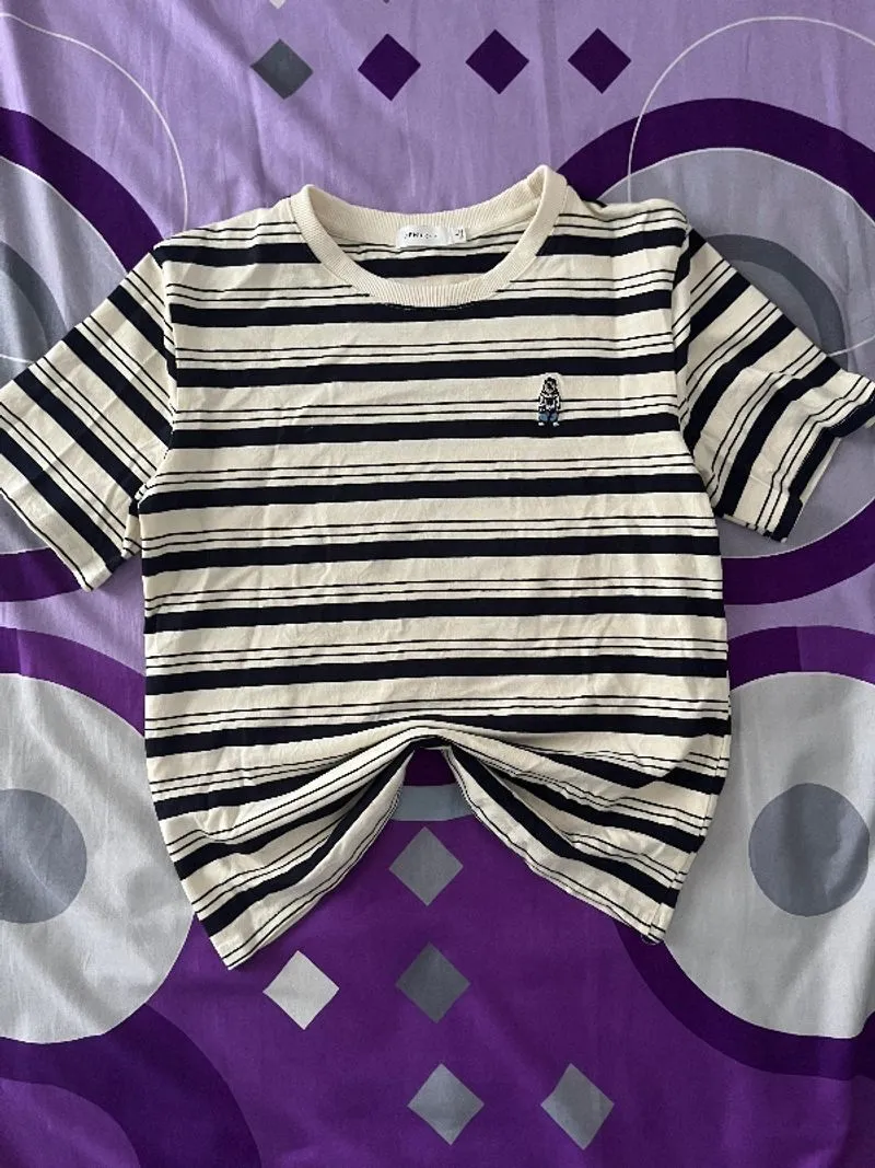 T Shirt Stripe Bordir Snoopy photo 1