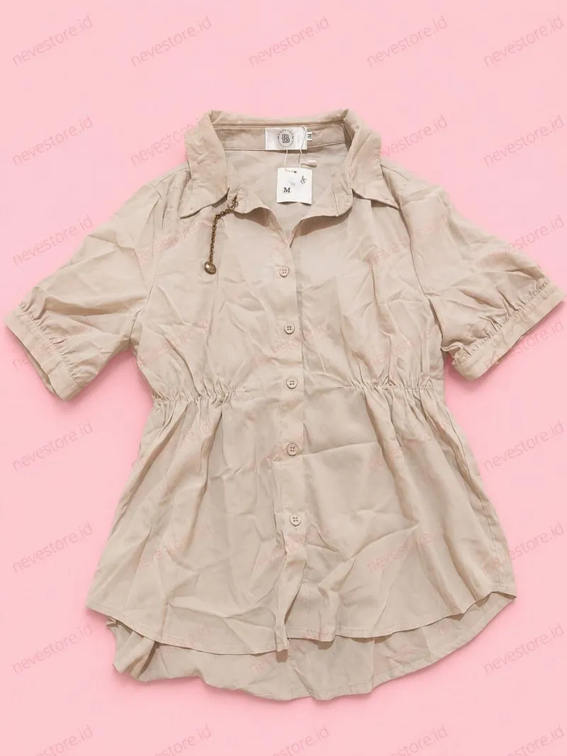 Kemeja Poplin Shirt Beige photo 1