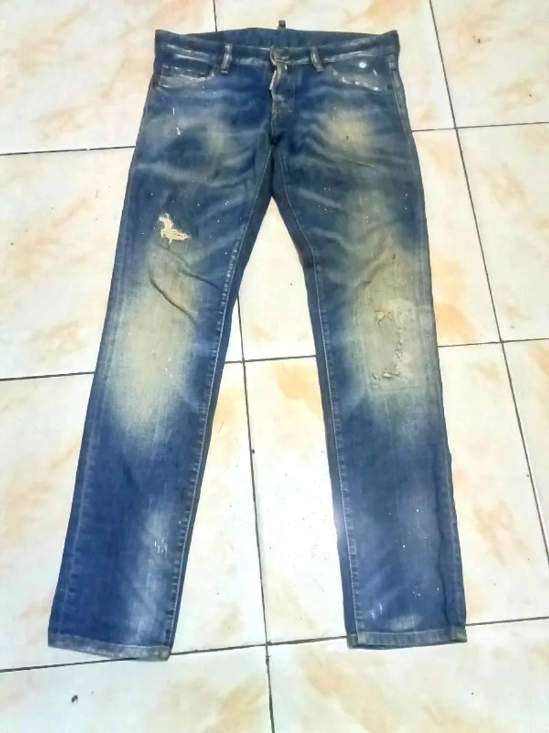 Celana denim fashion Italy skater jean wash rusty dot ripped photo 1