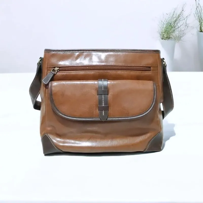Relic By Fossil Patent Leather Brown Sling/ Cross Body Bag photo 1