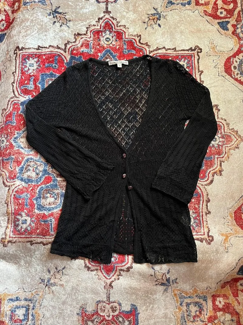Vintage Goth Cardigan Wanita black photo 1