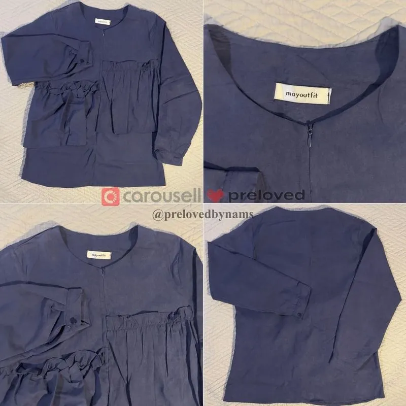 Mayoutfit Velvet Blue Blouse photo 1