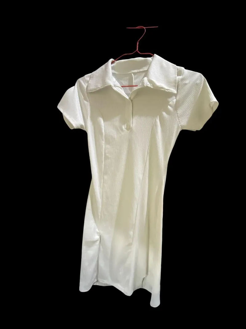 Minimalist Bodycon dress Wanita white photo 1