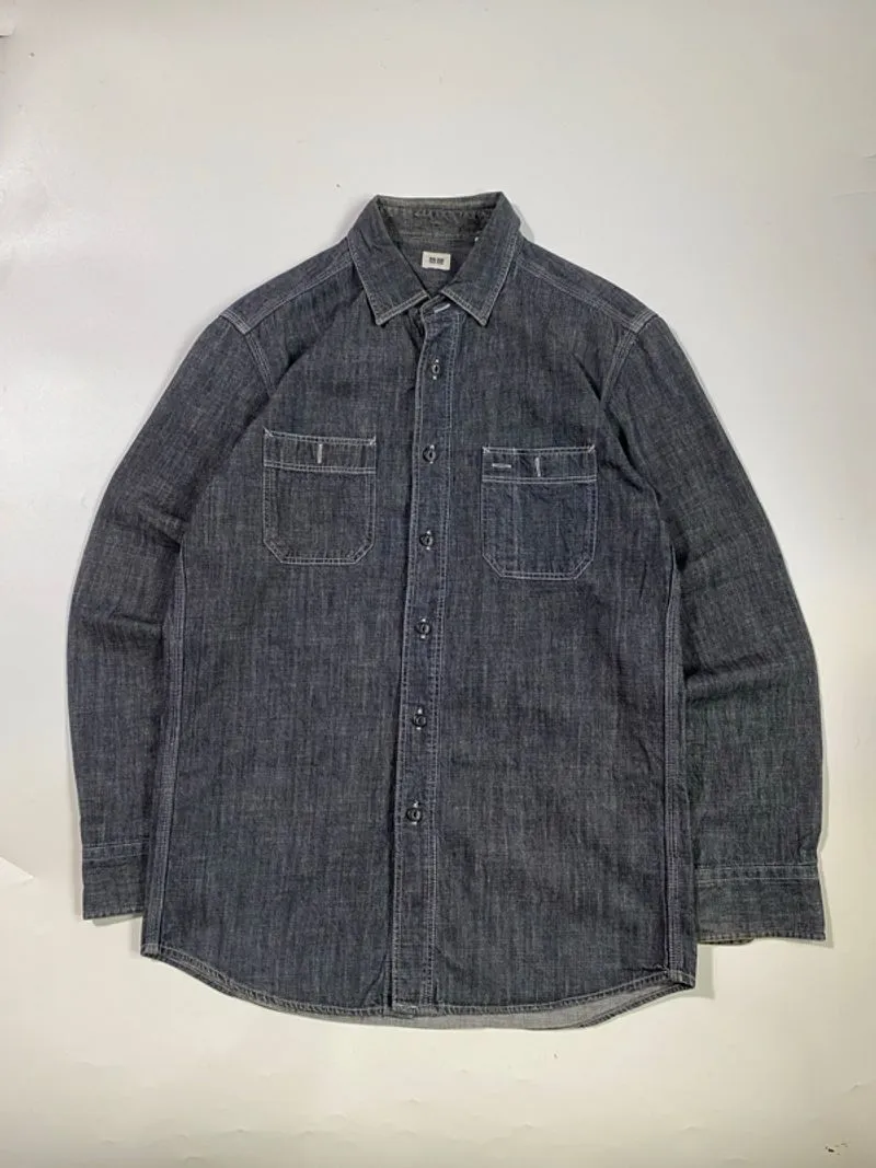 kemeja denim work uniqlo photo 1