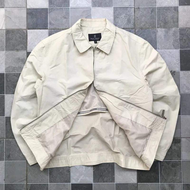 Japanese brand Vintage Casual Bomber jacket Pria cream photo 1