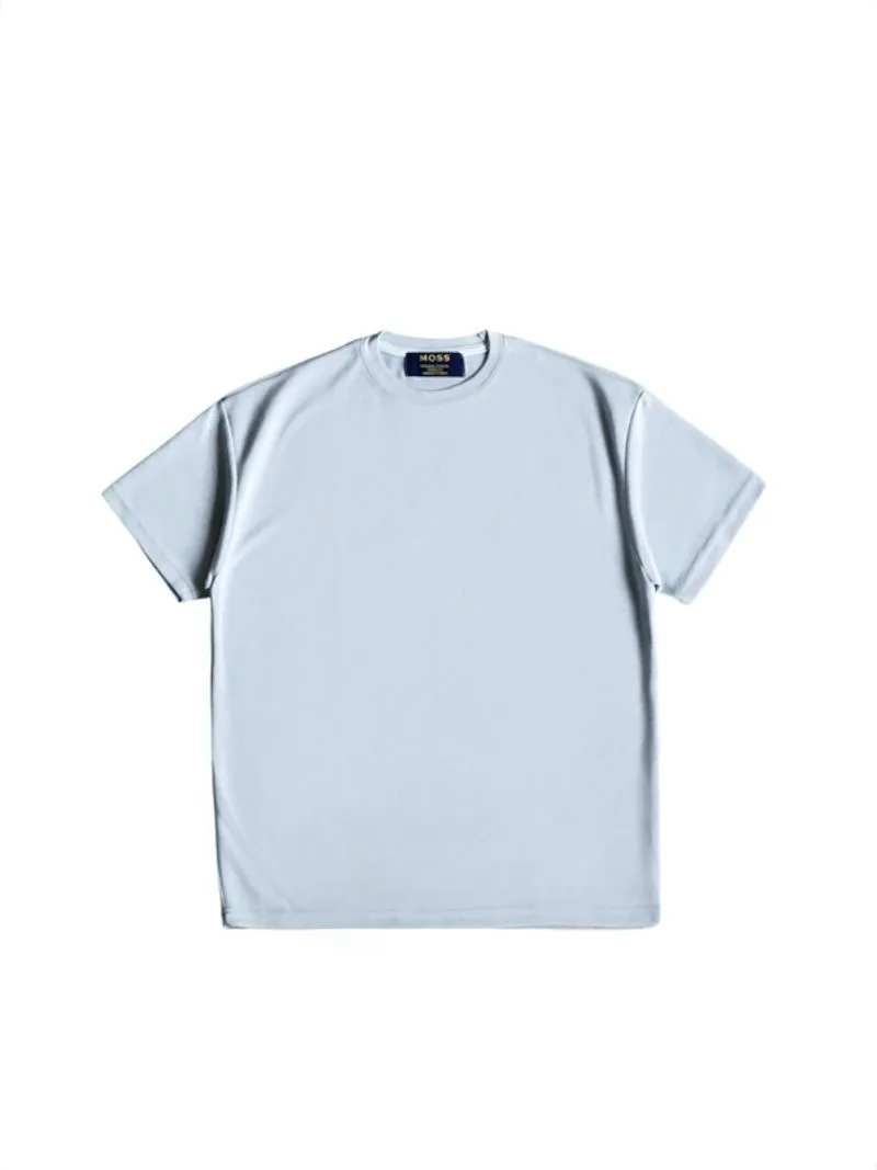 Moss acrylic knitted ss tee baby blue kaos knit knitwear sho photo 1