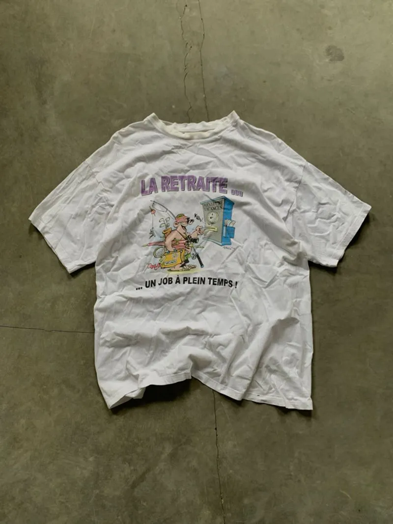 Item(s) : 90s La Retraite Un Job A Plein Temps Art Tshirt photo 1