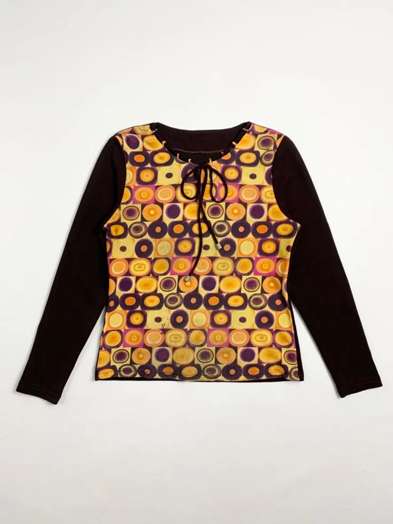 Y2k Graphic Art Mesh Top Tie photo 1