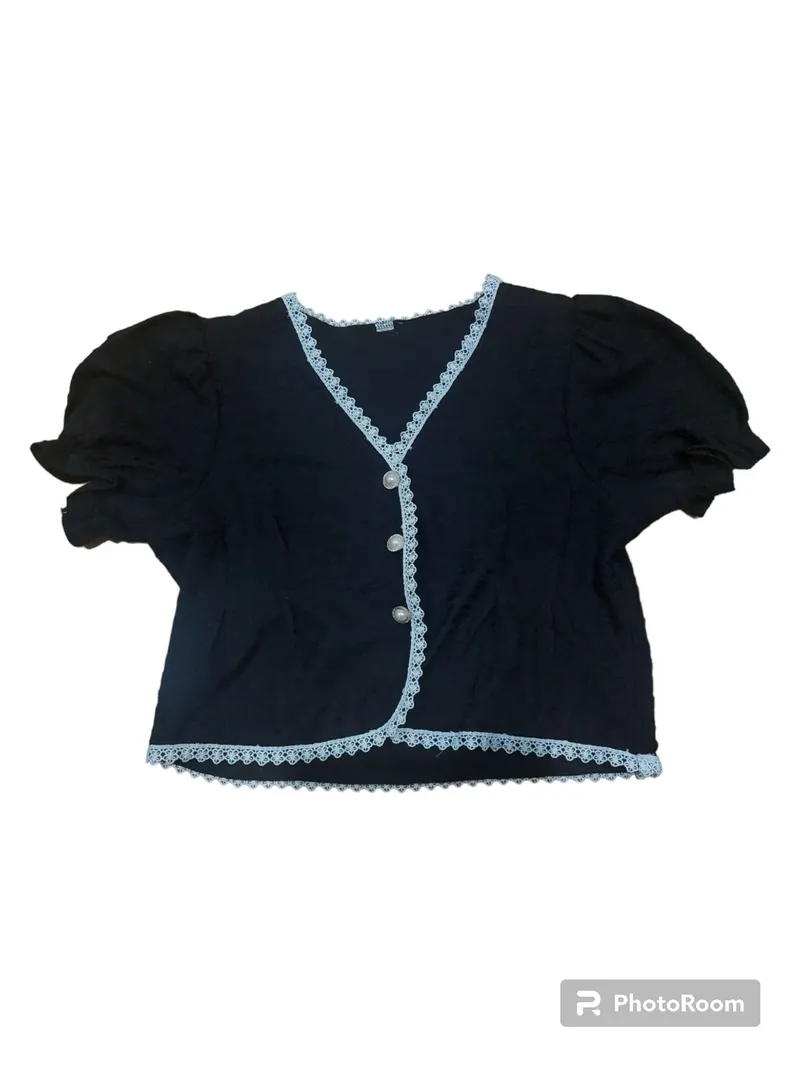 Coquette Blouse Wanita black photo 1
