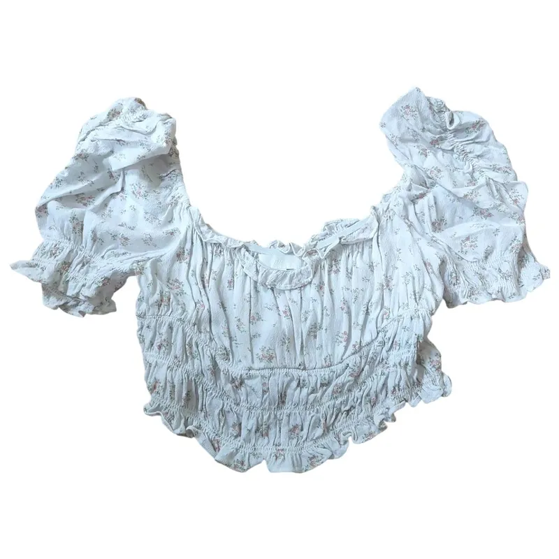 H&M Fairy Coquette Blouse Wanita white photo 1