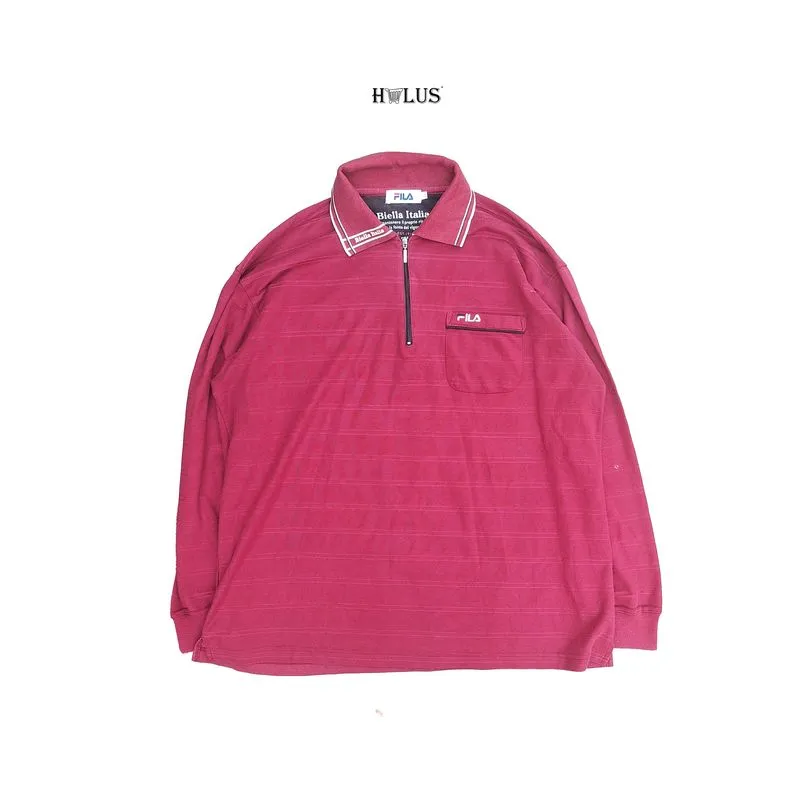 Fila Biella Italia 1/4 Zip Polo Lengan Panjang Size LL photo 1