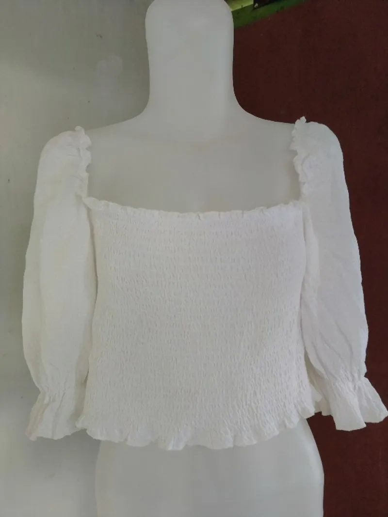 Blouse putih lengan balon | Blouse brand | Baju putih photo 1