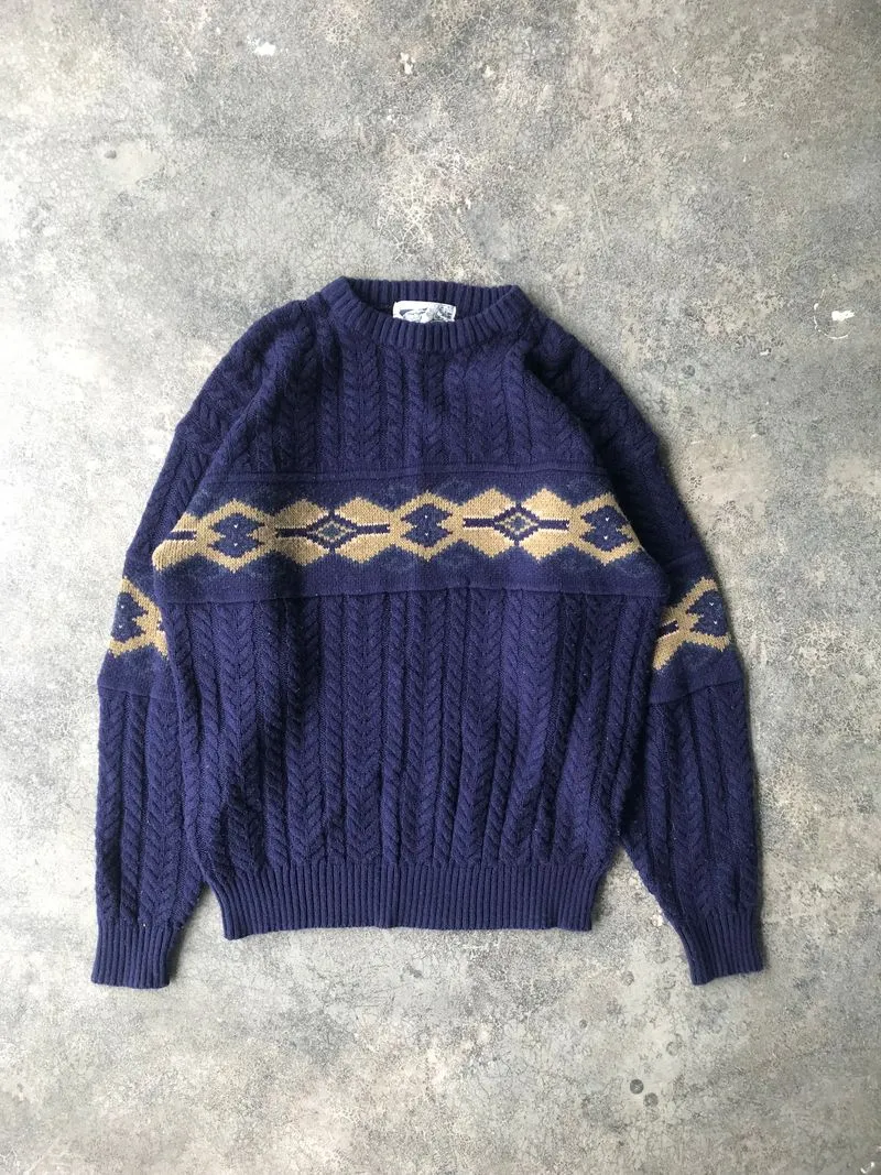 Japanese brand Streetwear Y2K Sweatshirt Pria navy photo 1