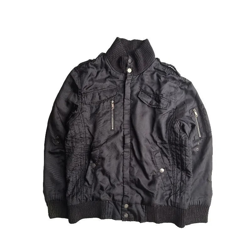 JACK & JONES MILITARY BIKER JACKET BLACK – ORIGINAL photo 1