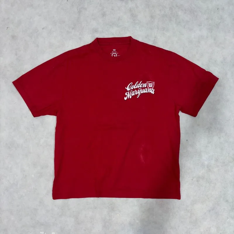 Golden Marijuana Red Oversize Tee photo 1