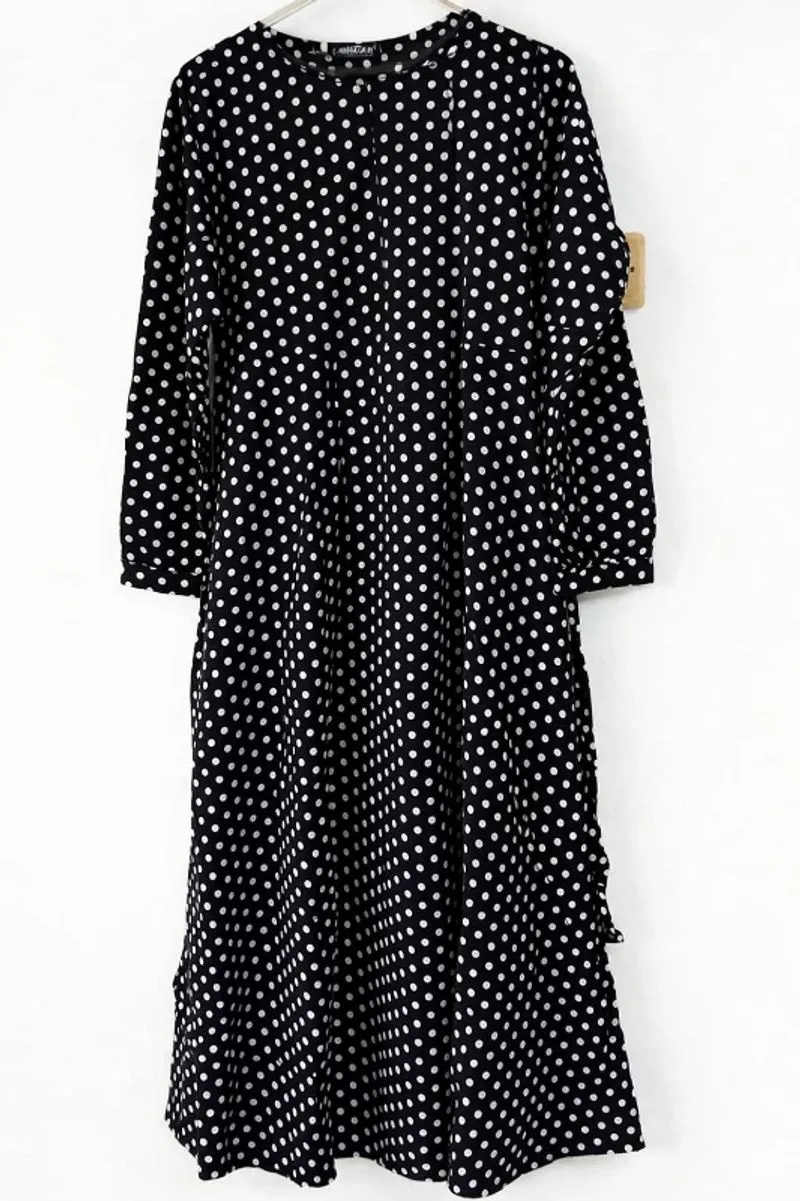 Gamis Hitam motif polkadot  photo 1