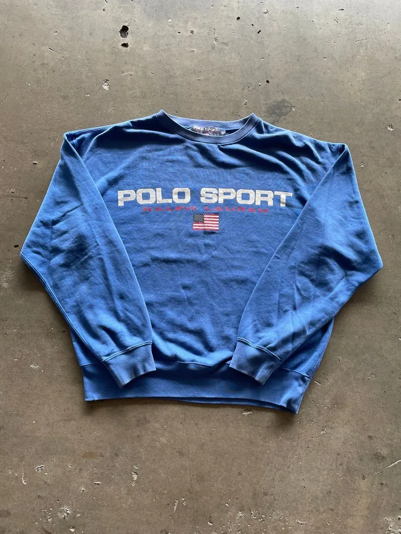 Polo Ralph Lauren Vintage Streetwear Sweatshirt Pria blue photo 1
