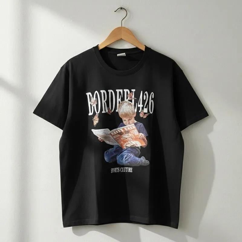 Korean Design Graphic Printed Motifs Boxy Tee photo 1