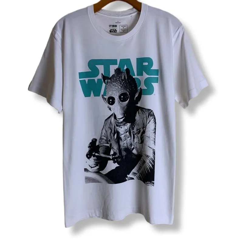 UNIQLO x STAR WARS GREEDO BY NIGO BAPE WHITE T-SHIRT | KAOS  photo 1