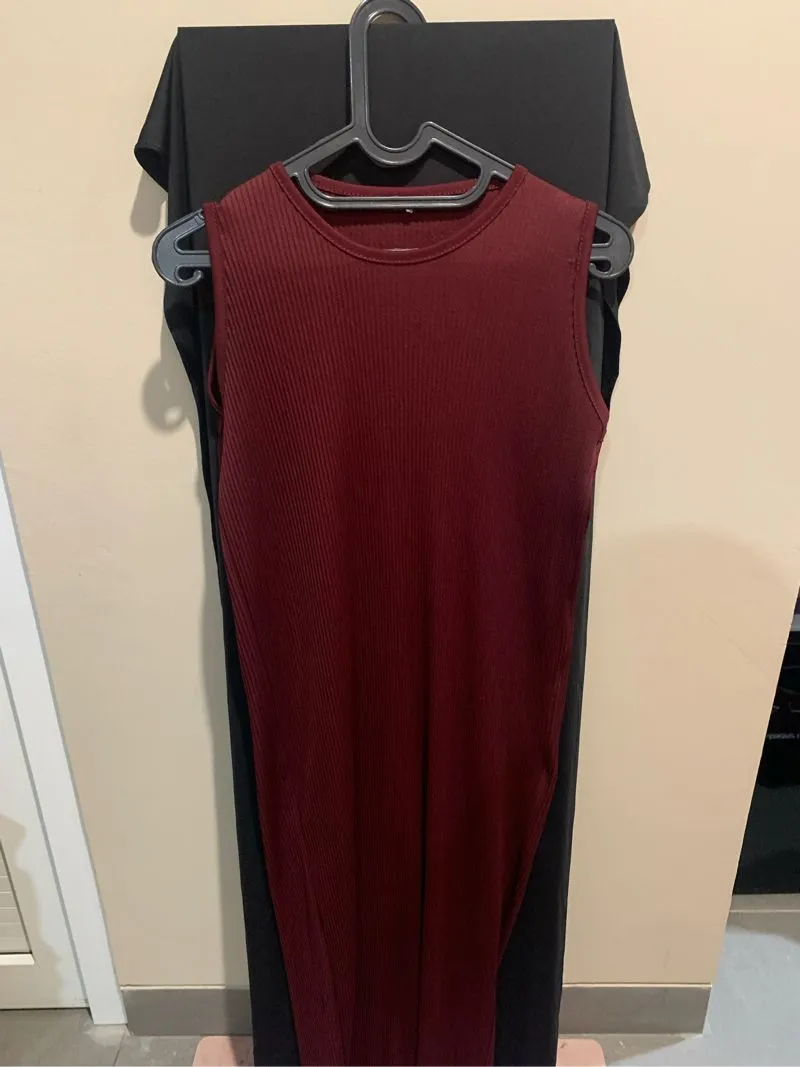 Maroon inner dress span wavy plisket photo 1