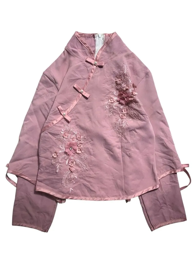 Embroidery & 3d floral detail cheongsam blouse  photo 1