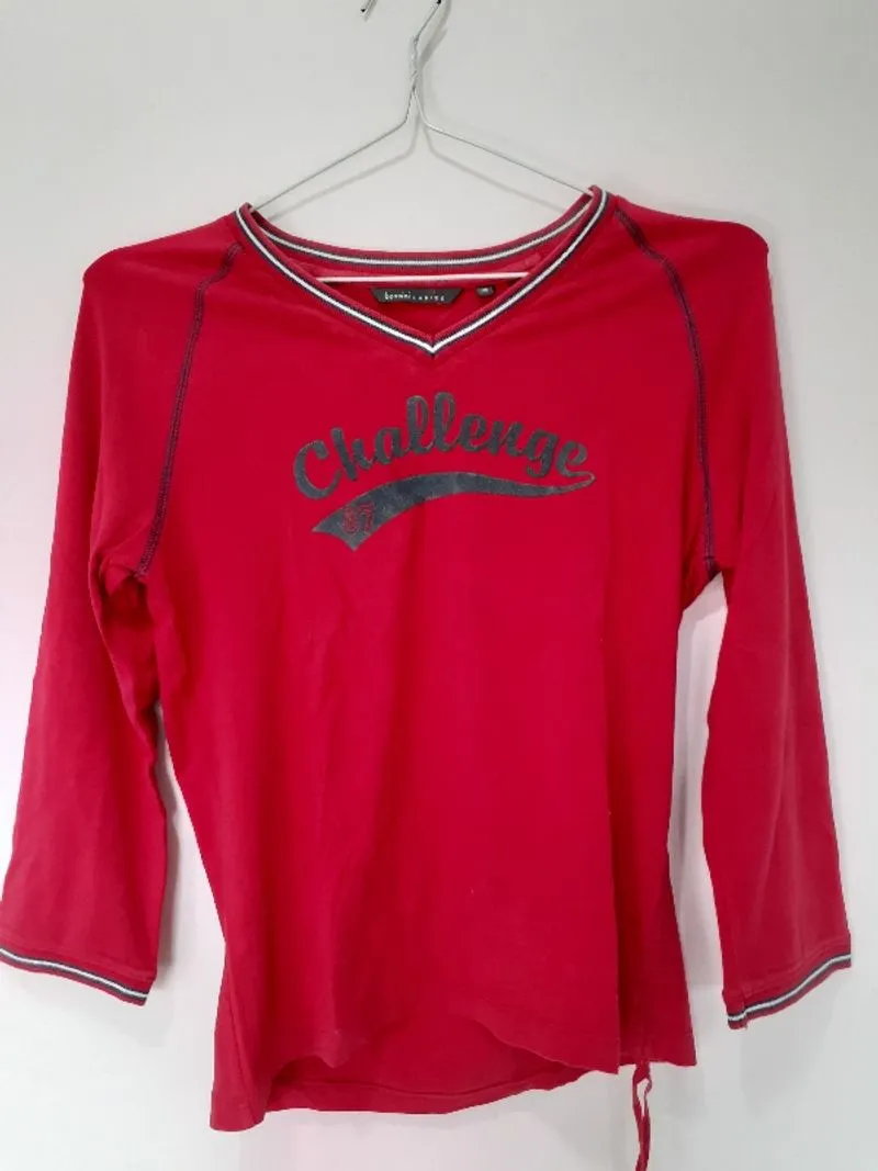 Bossini Ladies Long Sleeves T Shirt in Red with Stripes photo 1