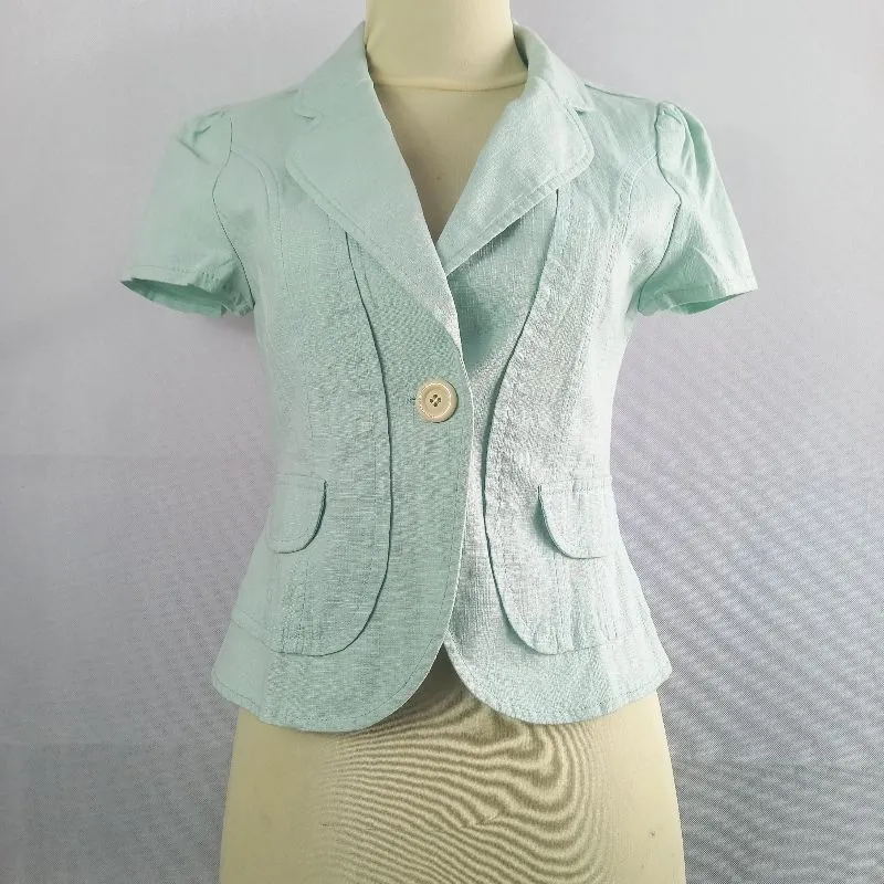 JNB Just New Begin - Blazer Plain Turquoise Blue photo 1