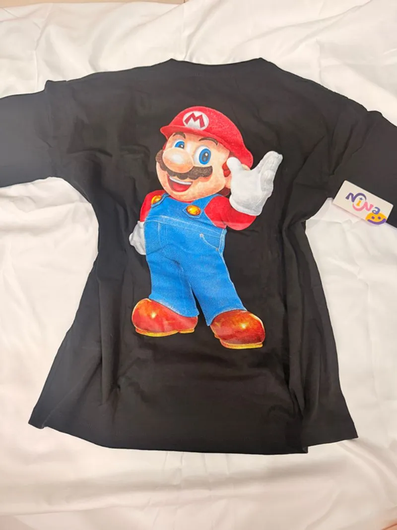 call me again mario bros black hitam t-shirt kaos photo 1