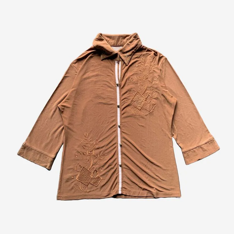 Casual T-shirt Wanita brown photo 1