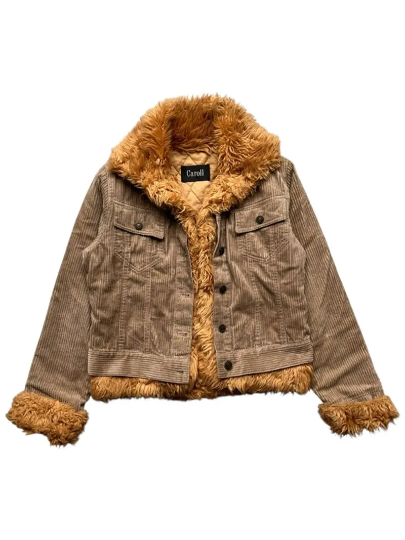 Trucker Jacket Corduroy Faux Fur Caroll photo 1