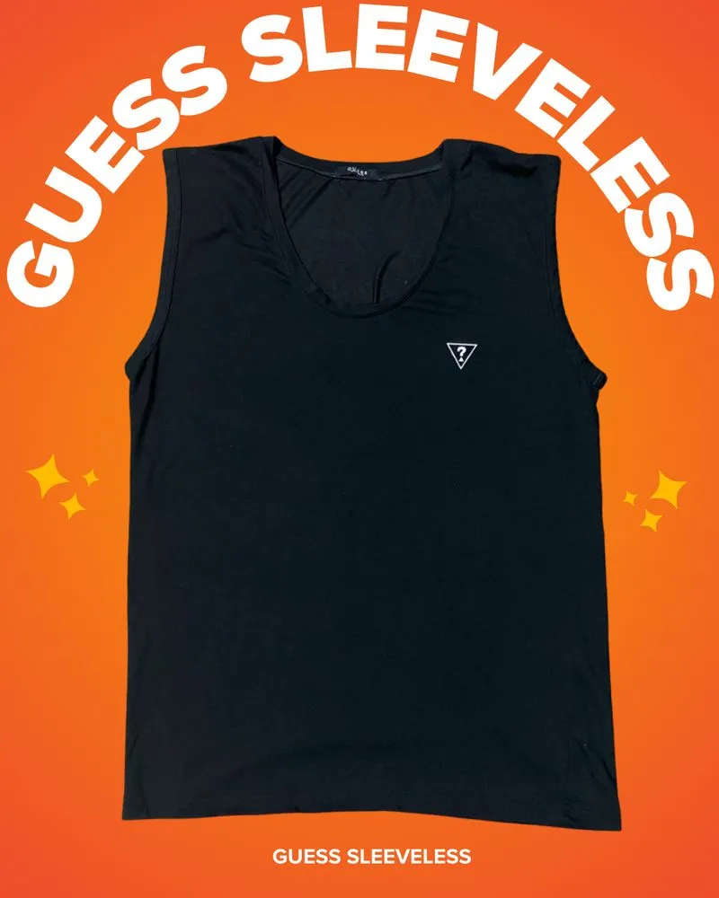 Guess Sleeveless | Kaos Kutung Tanktop Hitam Pekat photo 1