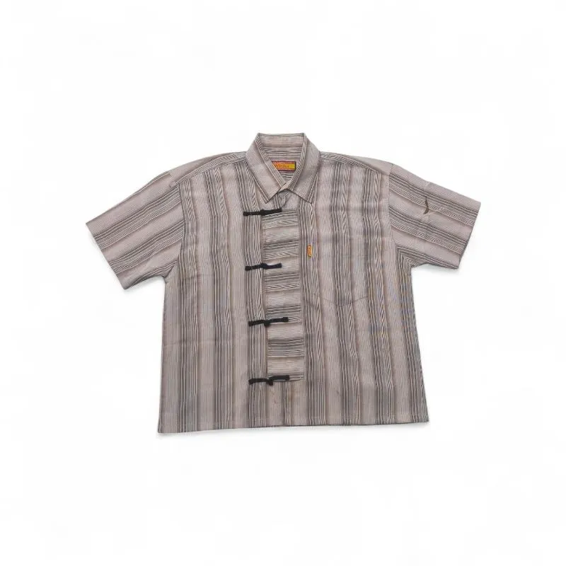 Winler Reworked Cheongsam Chinese Boxy Shirt – Vintage Strip photo 1