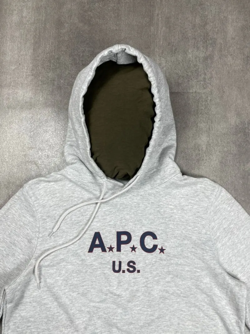 A.P.C U.S LOGO GREY HOODIE  photo 1