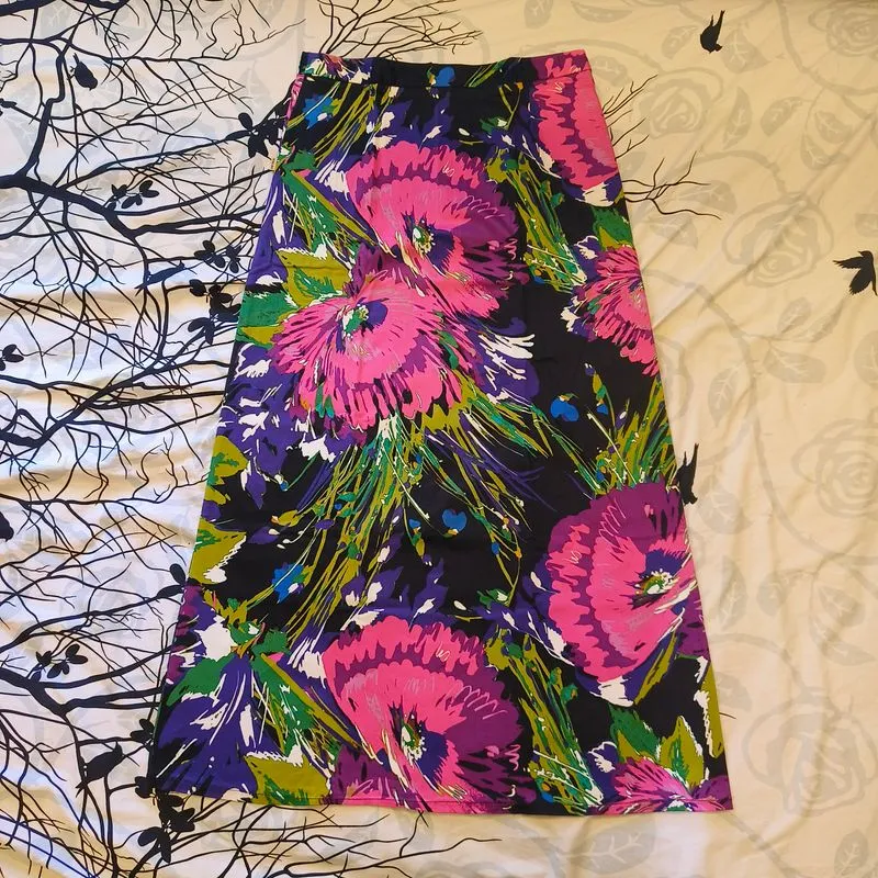 Vintage Skirt Wanita purple pink black photo 1