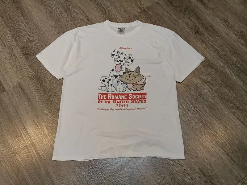 T-shirt 00s The Human Society,Dalmatian And Cat photo 1