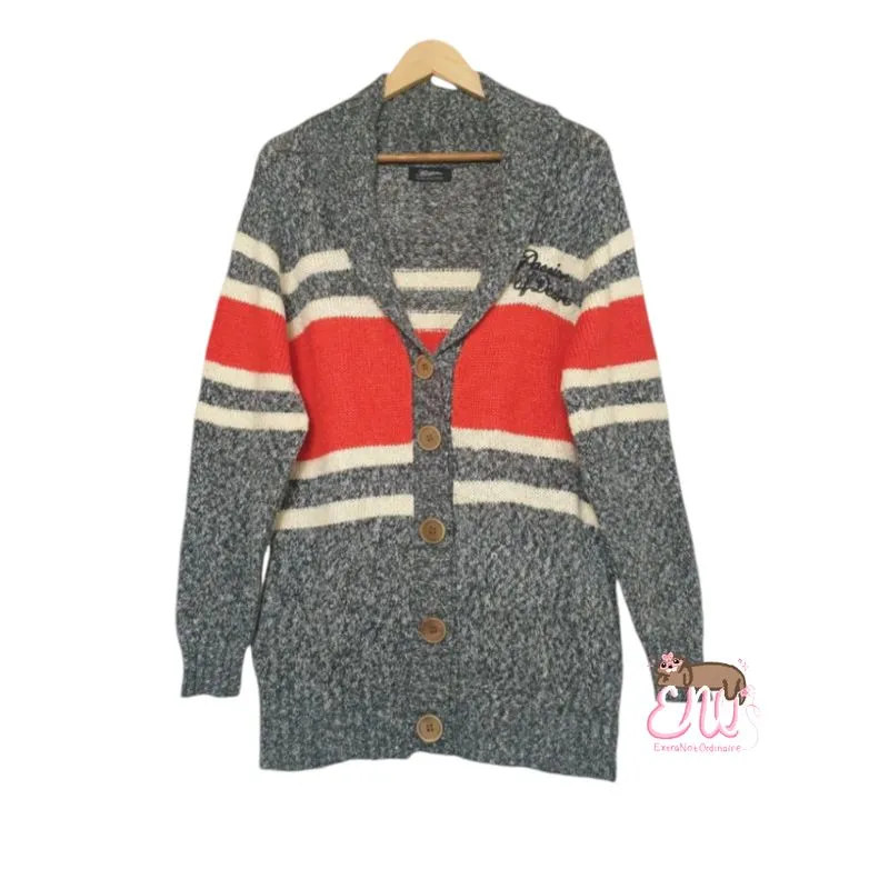 Japanese brand Vintage Streetwear Cardigan Pria red gray photo 1