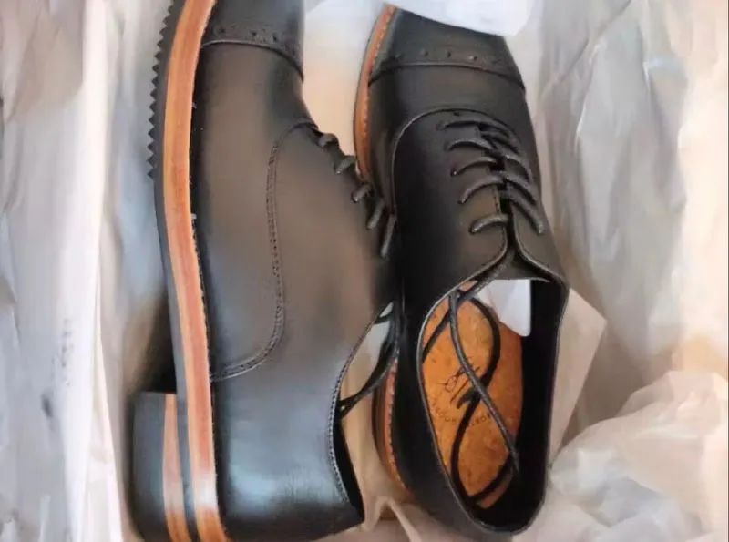 Portee Goods Sepatu Kulit Kerja Pria Oxford Captoe Hitam Siz photo 1