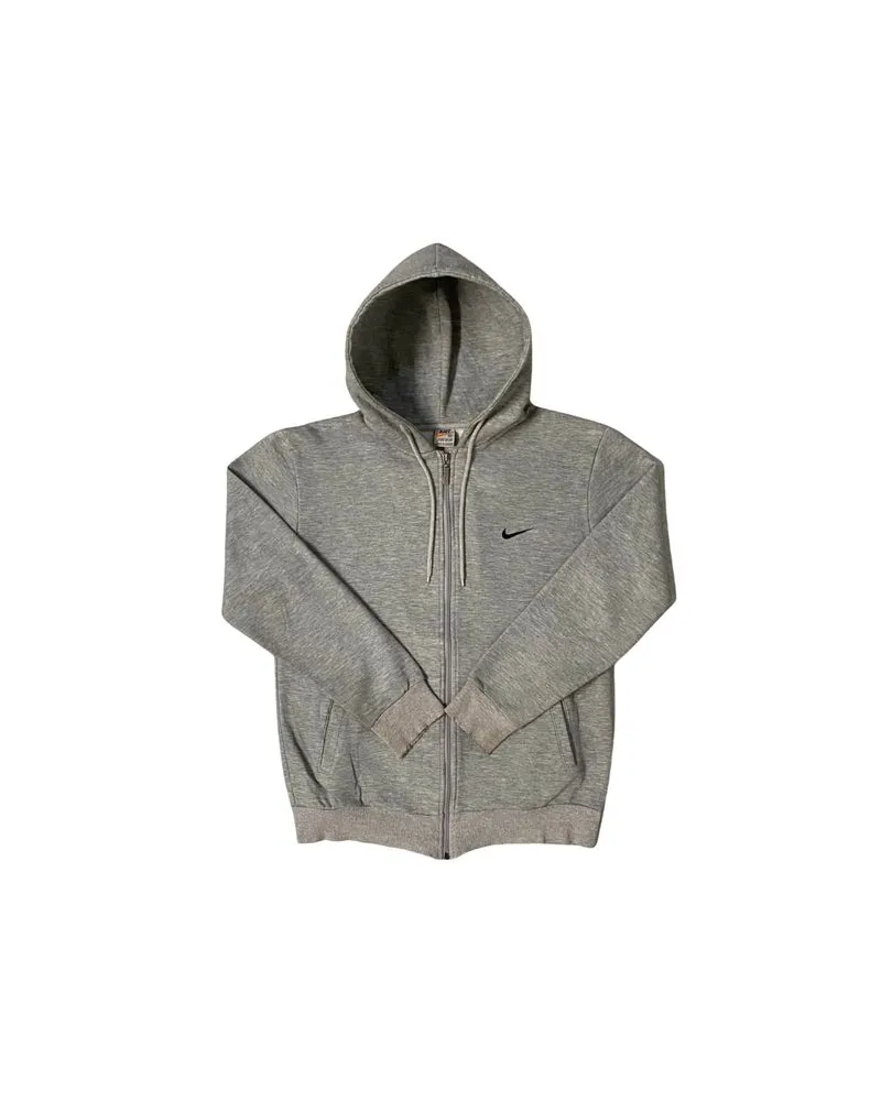 1980s Vtg Nike Small Swoosh Heather Grey Zipper Boxy Hoodie photo 1