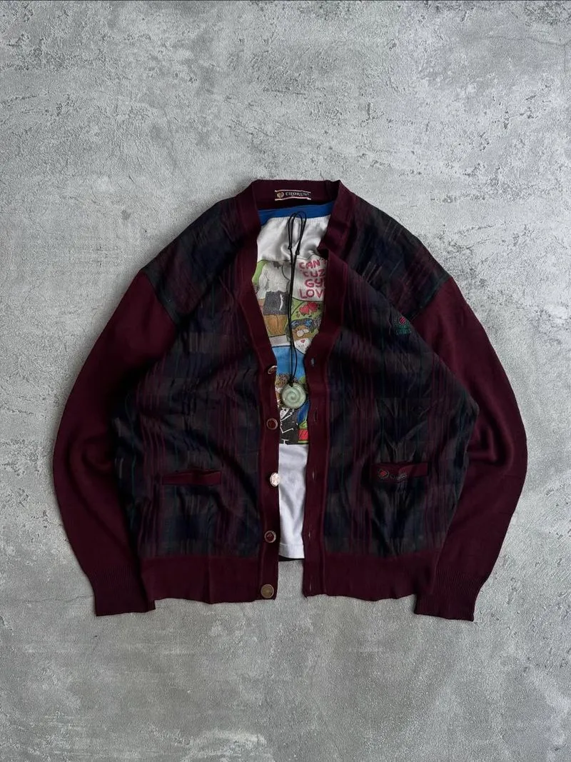 Chorus Cardigan Vintage Patterned Knit Sweater photo 1