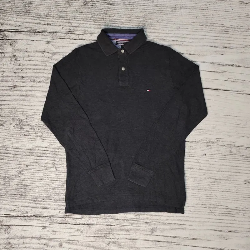 Tommy Hilfiger Luxury Polo shirt Pria black gray photo 1